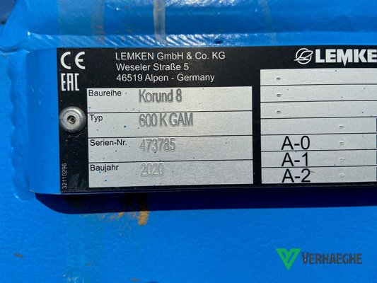 Vibroculteur Lemken KORUND 8/600K GAMA